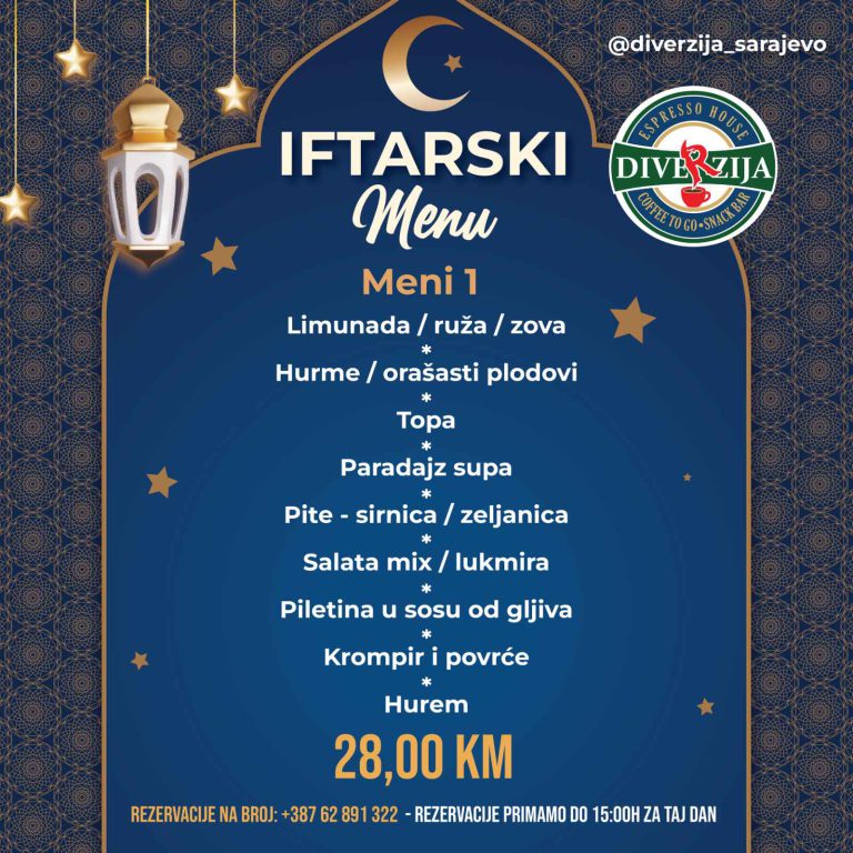 kreiranje iftarskih menija – diverzija